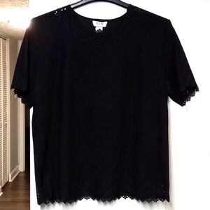 Maxima USA Short Sleeve Black Lace Shirt Size XL